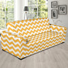 Chevron Orange Pattern Print Design 01 Sofa Slipcover