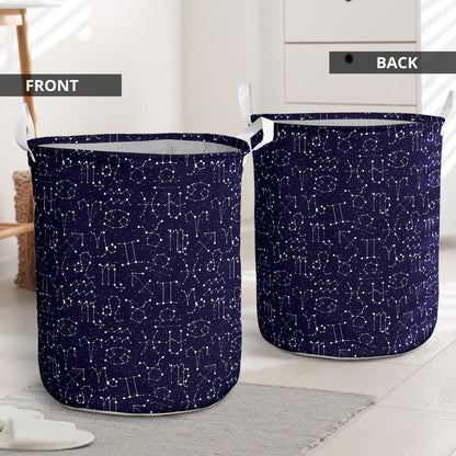 Zodiac Pattern Design Print Laundry Basket