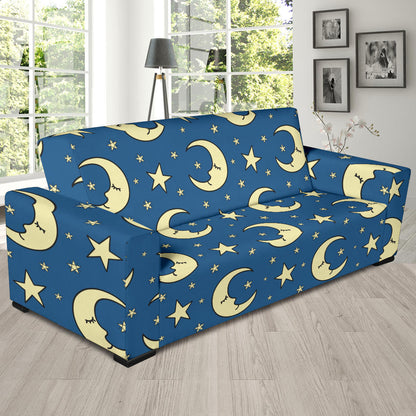 Moon Night Pattern Print Design 03 Sofa Slipcover