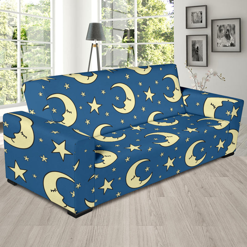 Moon Night Pattern Print Design 03 Sofa Slipcover