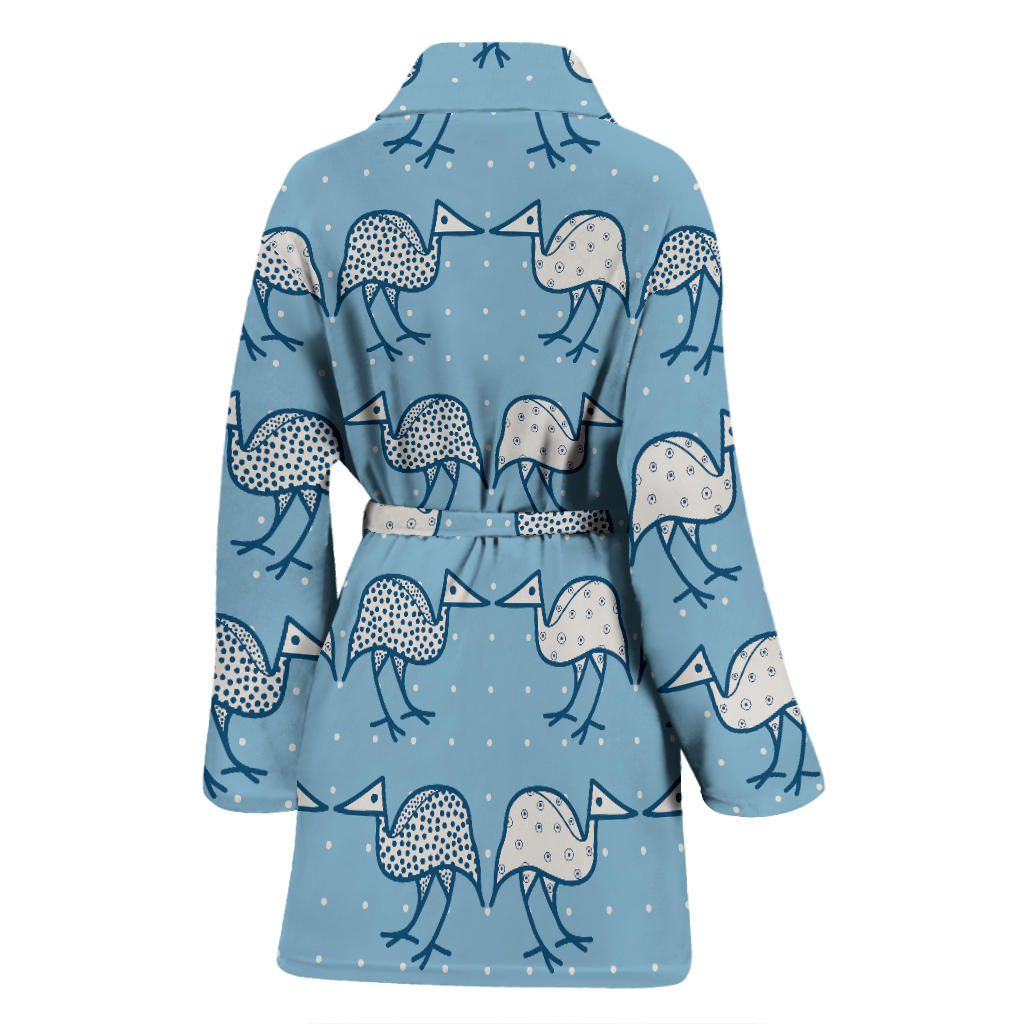 Emu Pattern Print Design 01 Women Bathrobe