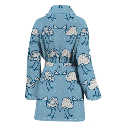 Emu Pattern Print Design 01 Women Bathrobe