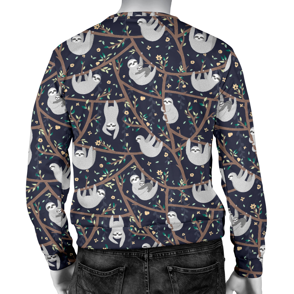 Sloth Happy Design Themed Print Men Long Sleeve Sweatshirt