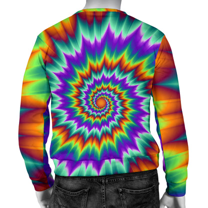 Optical illusion Pulsing fiery spirals Men Long Sleeve Sweatshirt
