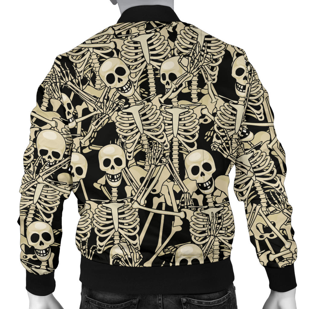 Skeleton Design Print Men Bomber Jacket
