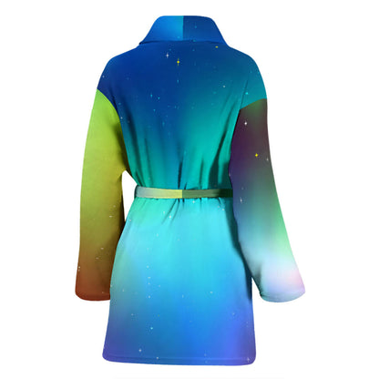 Aurora Borealis Pattern Print Design 02 Women Bathrobe