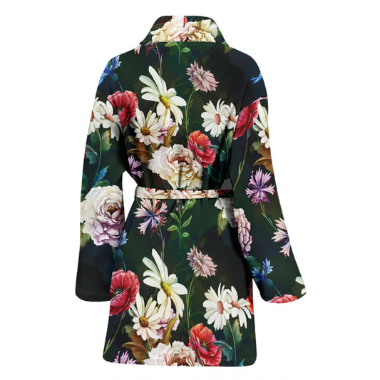 Summer Floral Print Design LKS303 Women Bathrobe