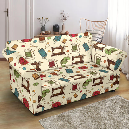 Sewing Equipment Print Design LKS303 Loveseat Couch Slipcover