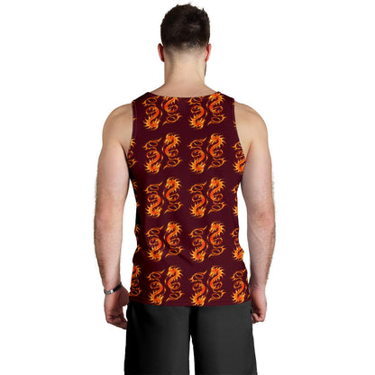 Dragons Fire Design Men Tank Top