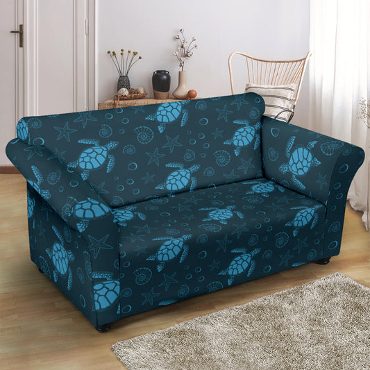 Sea Turtle Print Design LKS308 Loveseat Couch Slipcover