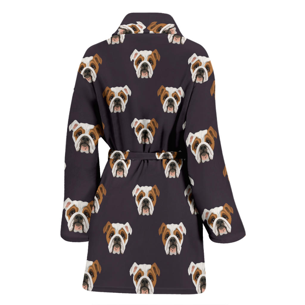 Bulldogs Pattern Print Design 03 Women Bathrobe