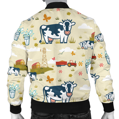 Cow Farm Design Print Men Bomber Jacket