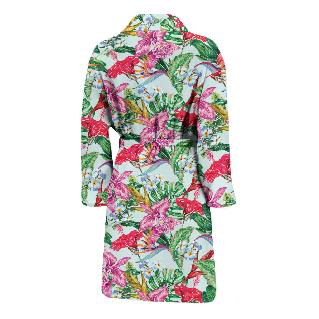 Tropical Flower Print Design LKS304 Men Bathrobe
