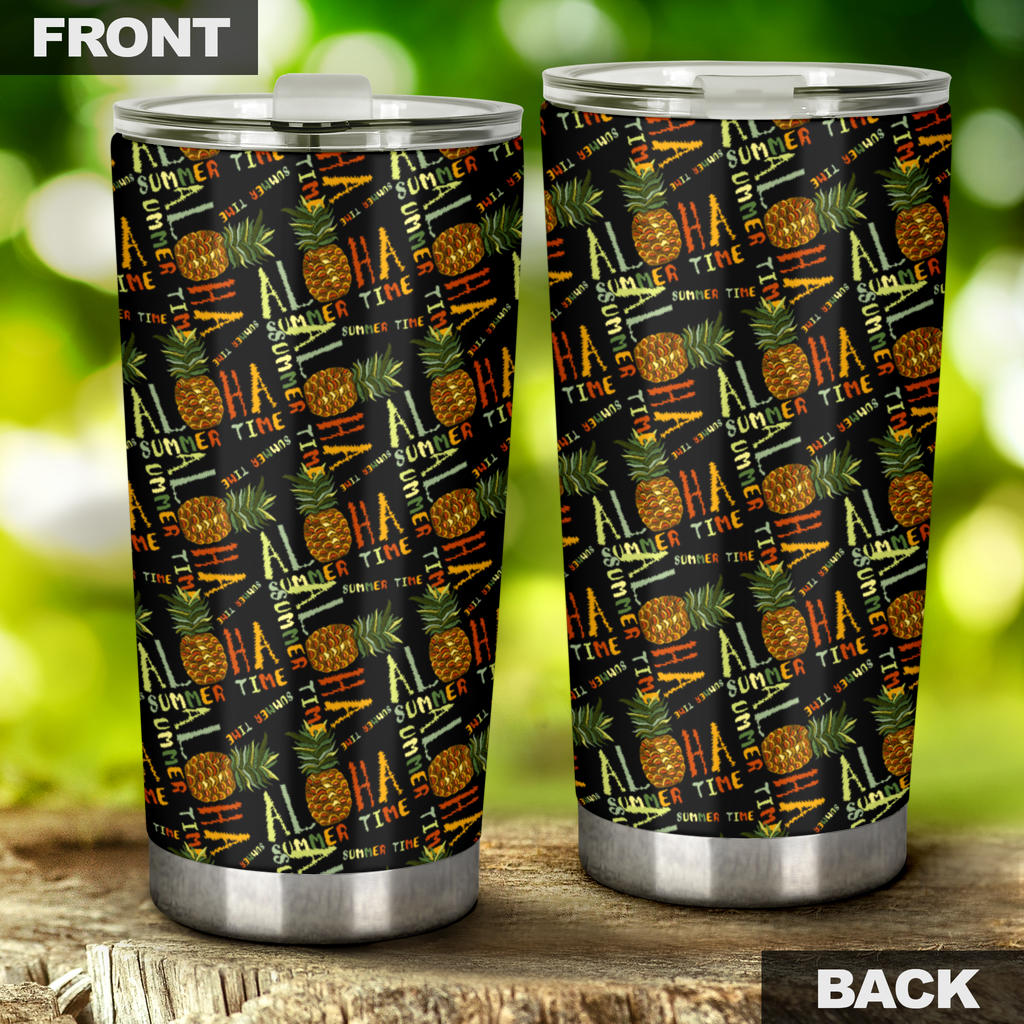 Aloha Hawaii Time Design Themed Print Tumbler