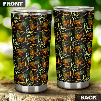 Aloha Hawaii Time Design Themed Print Tumbler