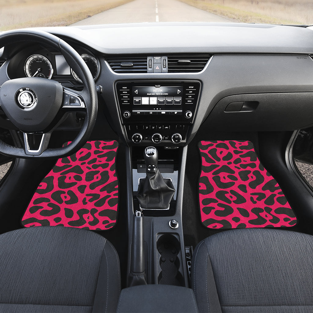 Cheetah Pink Print Pattern Car Floor Mats Front Back