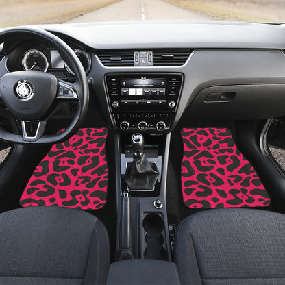 Cheetah Pink Print Pattern Car Floor Mats Front Back