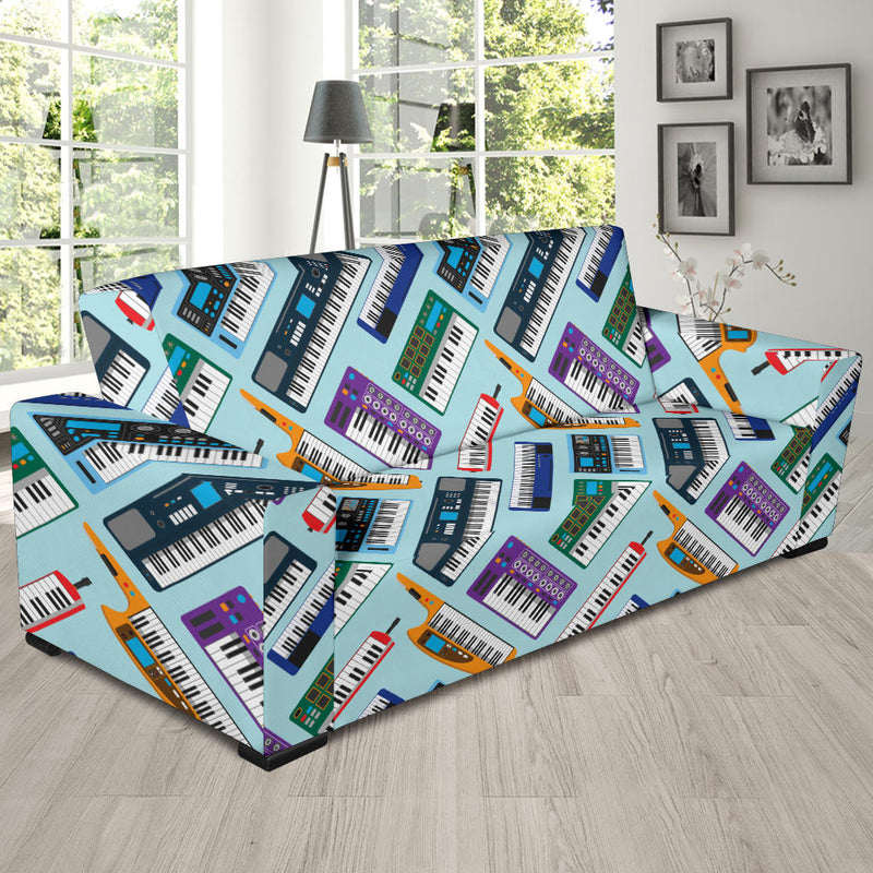 Synthesizer Pattern Print Design 02 Sofa Slipcover