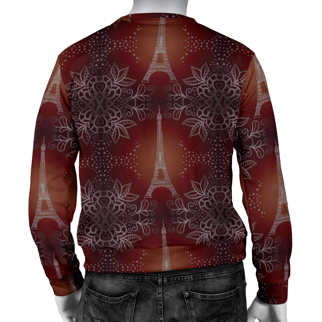 Eiffel Tower Drawing Print Men Long Sleeve Sweatshirt