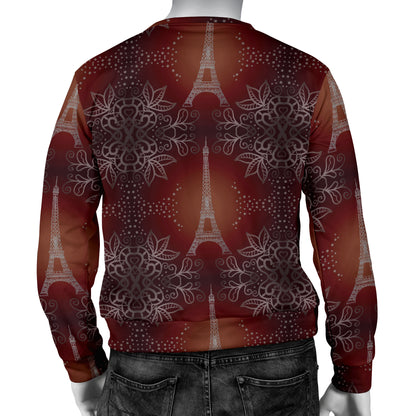 Eiffel Tower Drawing Print Men Long Sleeve Sweatshirt