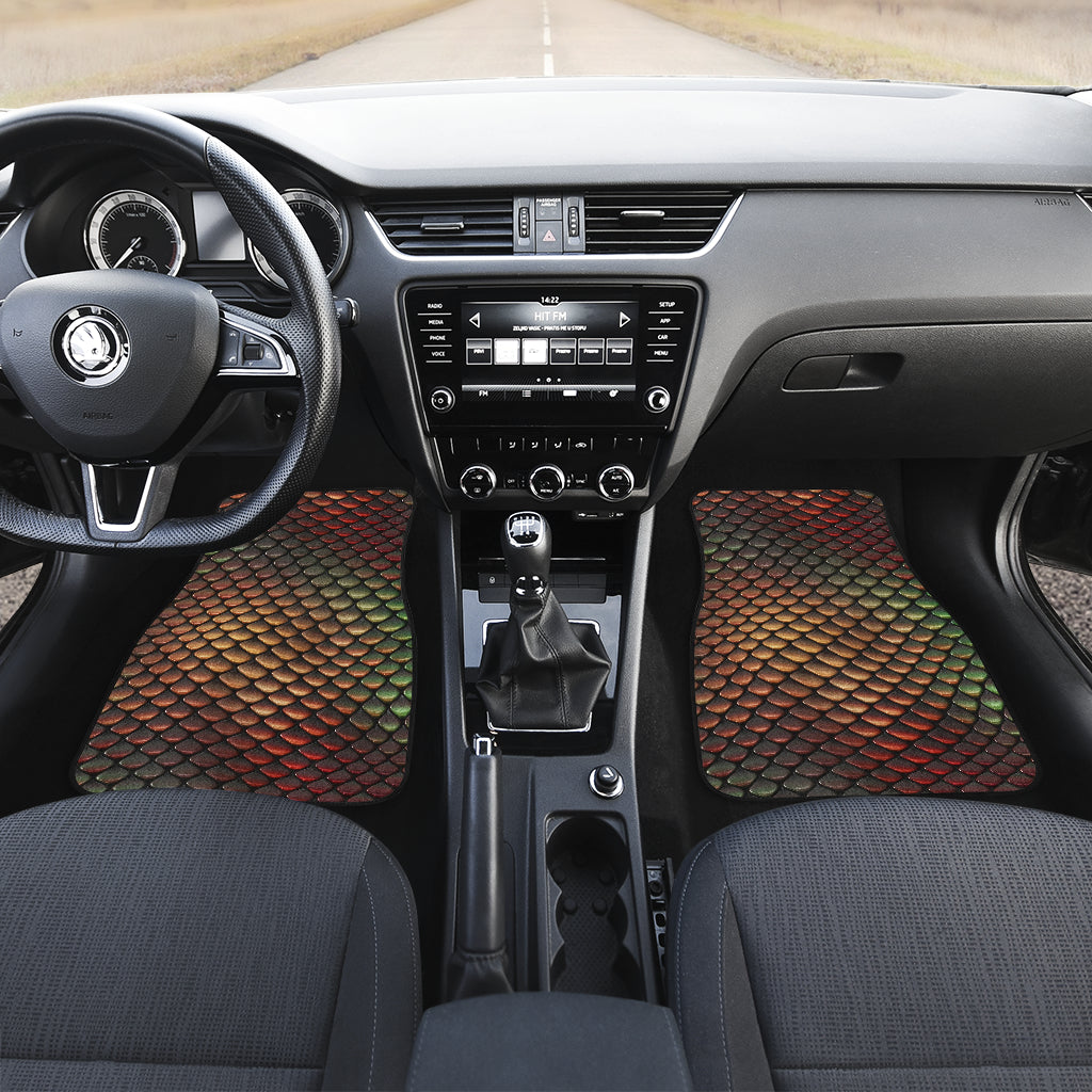 Snake Skin Colorful Print Car Floor Mats Front Back