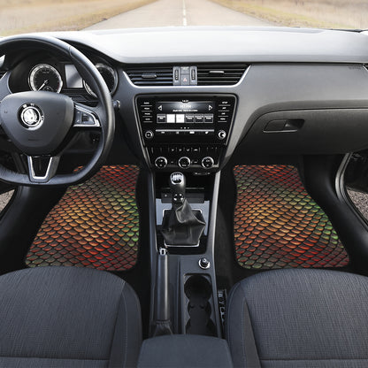 Snake Skin Colorful Print Car Floor Mats Front Back