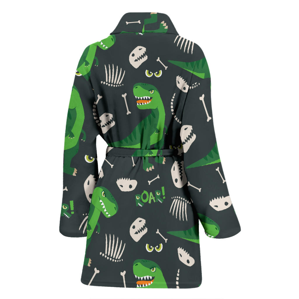 T Rex Pattern Print Design A05 Women Bathrobe