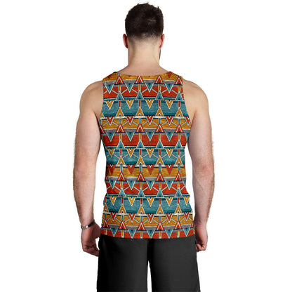 Kente Print African Design Themed Men Tank Top
