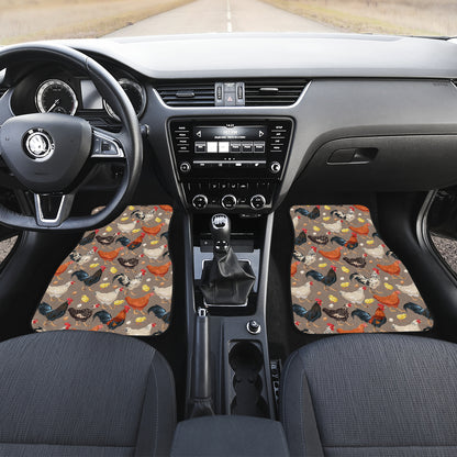 Chicken Evolution Pattern Car Floor Mats Front Back