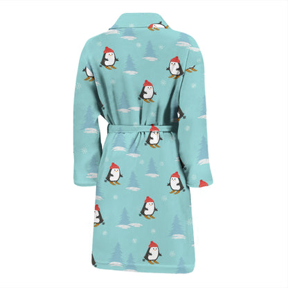 Ski Penguin Print Design LKS304 Men Bathrobe