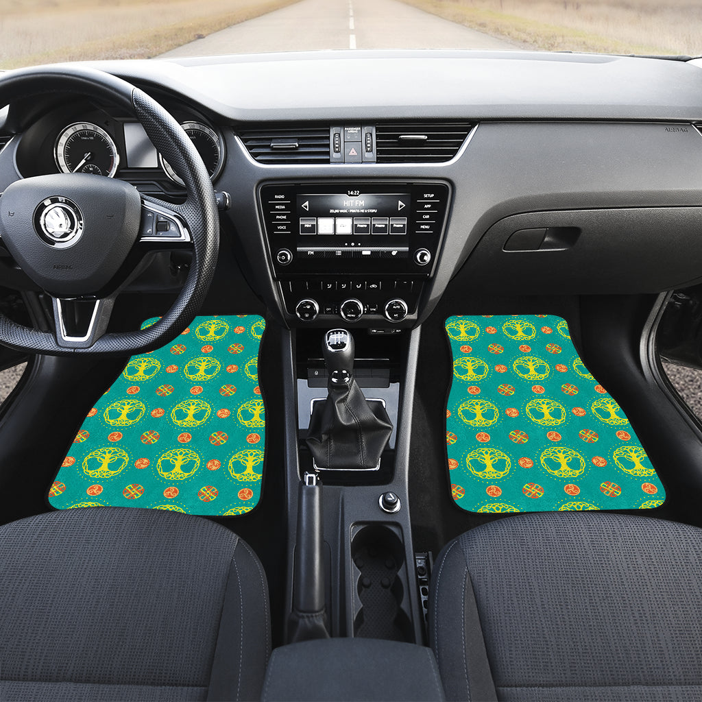 Celtic Tree of Life Print Pattern Car Floor Mats Front Back