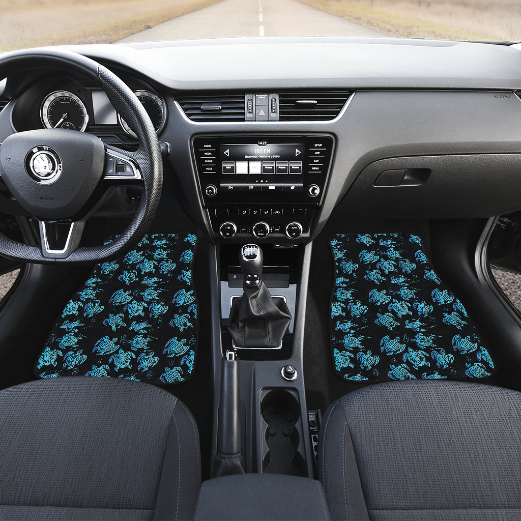 Tribal Turtle Polynesian Themed Design Car Floor Mats Front Back