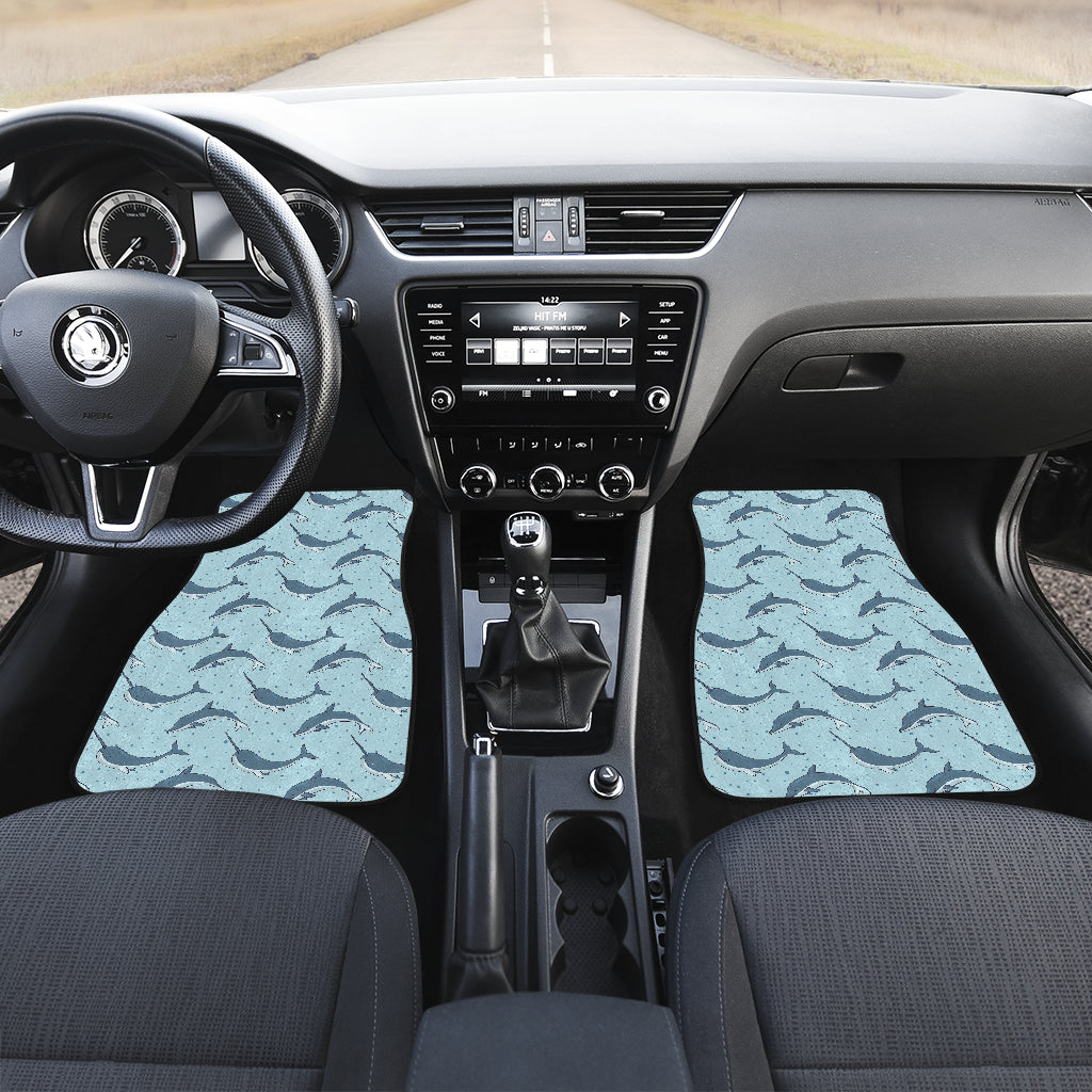 Narwhal Dolphin Print Car Floor Mats Front Back