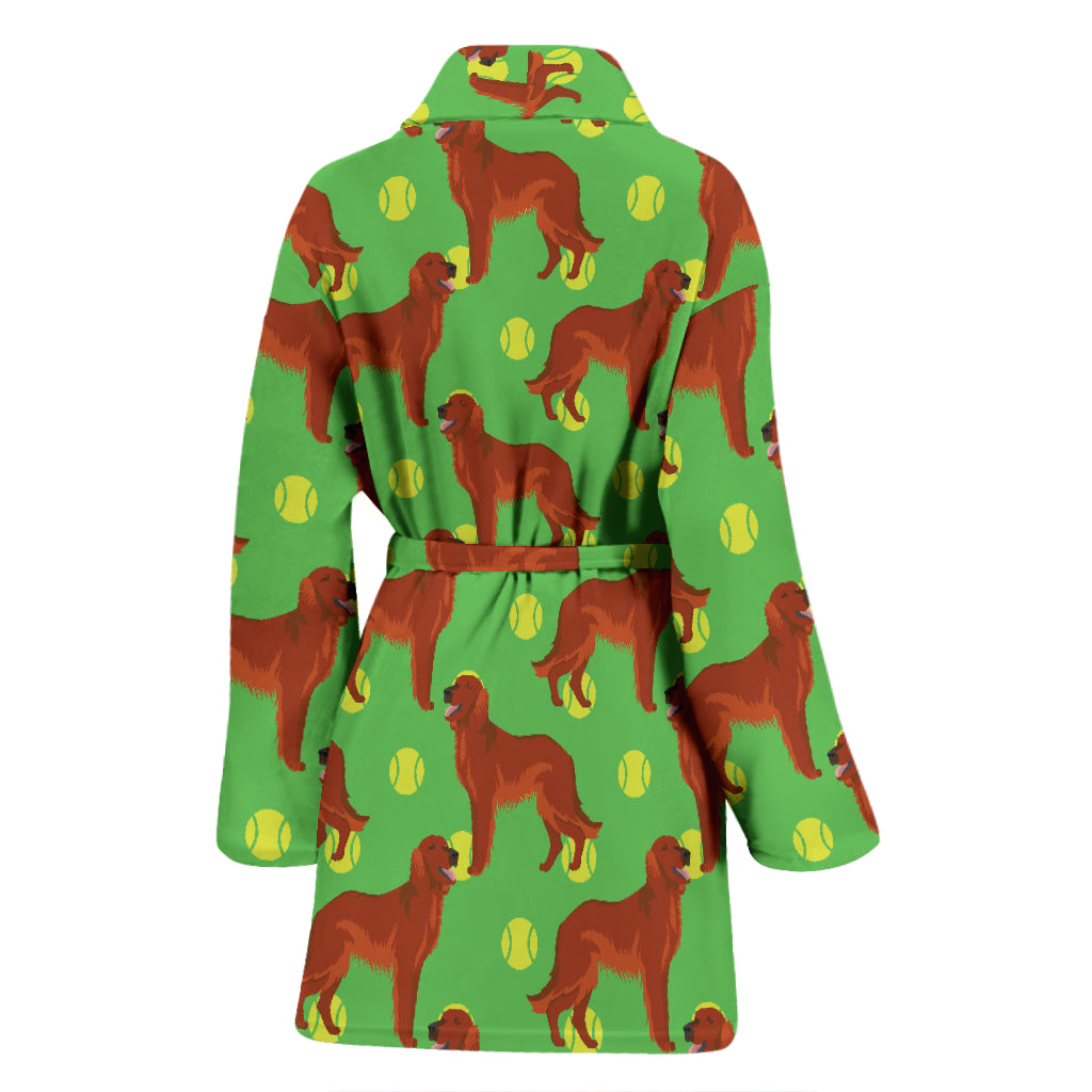Setters Irish Print Design LKS302 Women Bathrobe