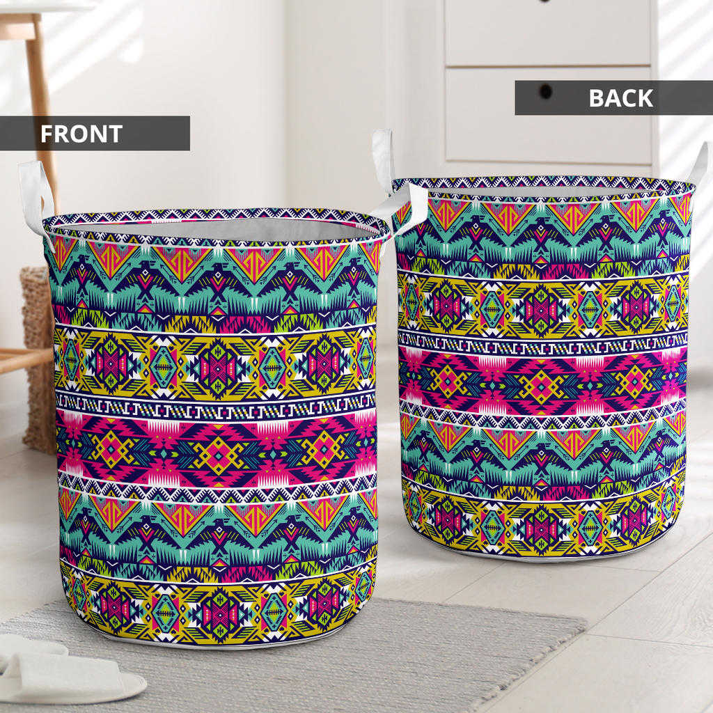 Indian Navajo Color Themed Design Print Laundry Basket