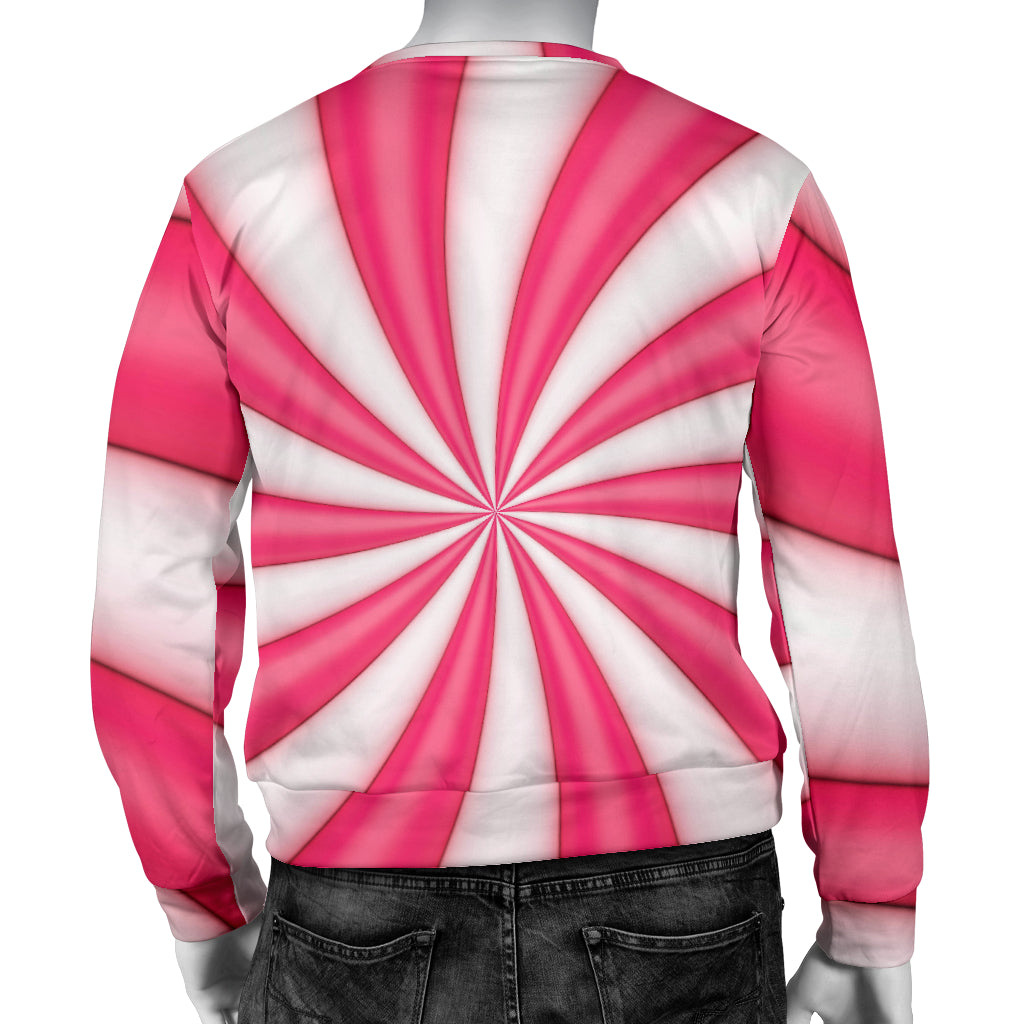 Vortex Twist Swirl Candy Print Men Long Sleeve Sweatshirt