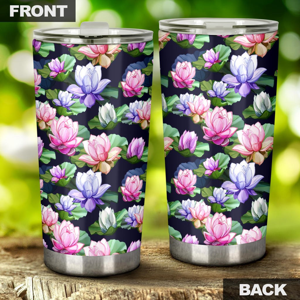 Lotus Flower Print Design Tumbler