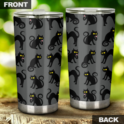 Black Cat Cute Print Pattern Tumbler