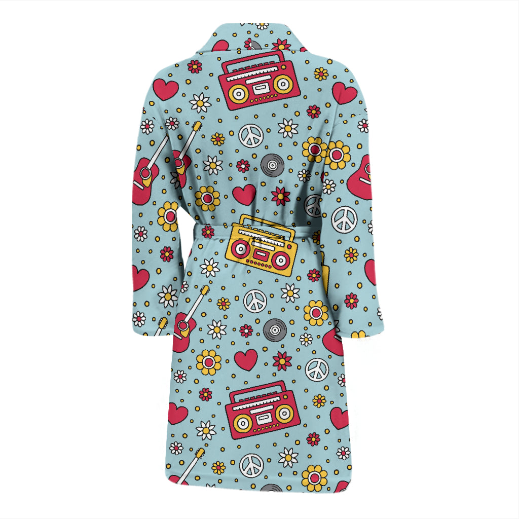 Hippie Print Design LKS307 Men Bathrobe