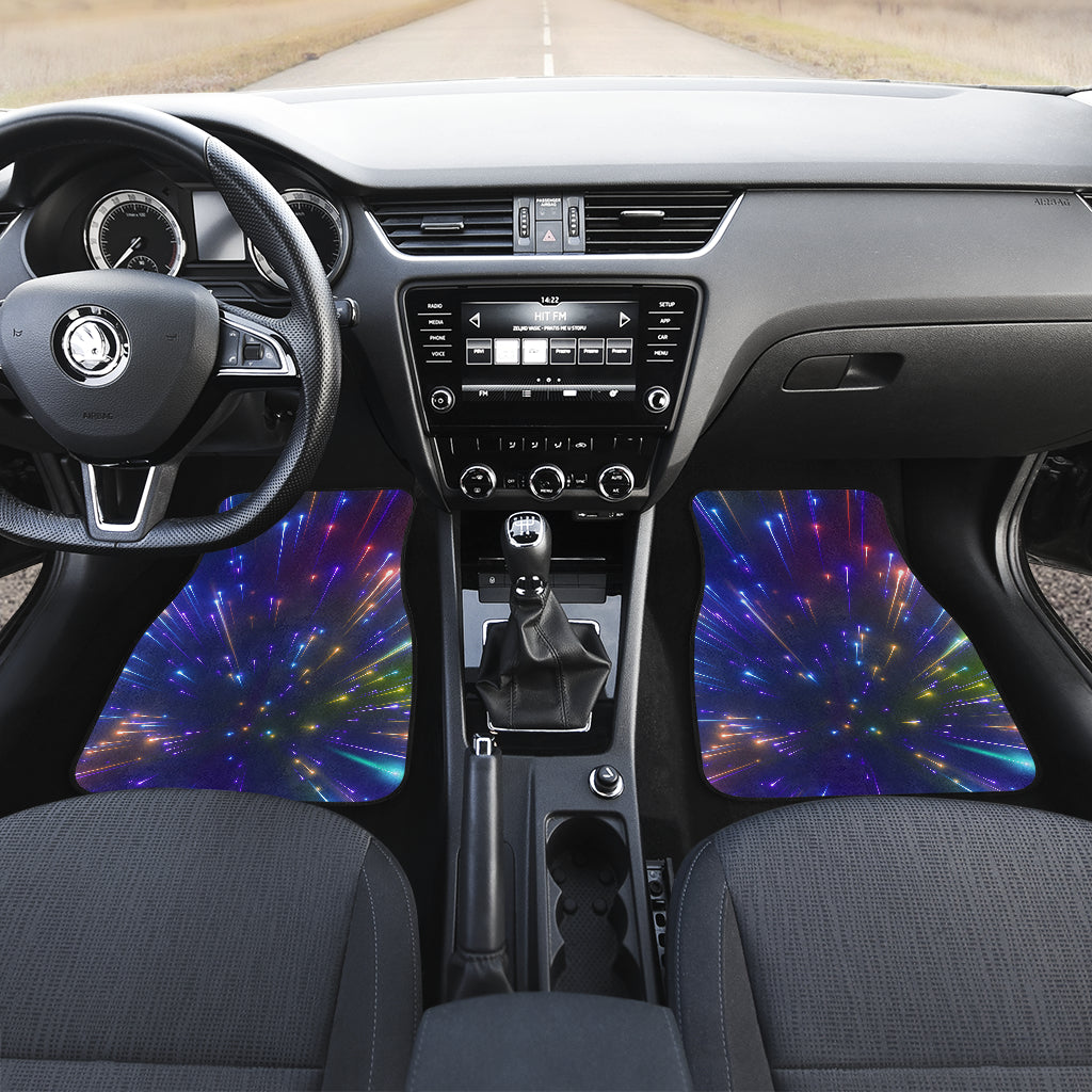 Celestial Rainbow Speed Light Car Floor Mats Front Back