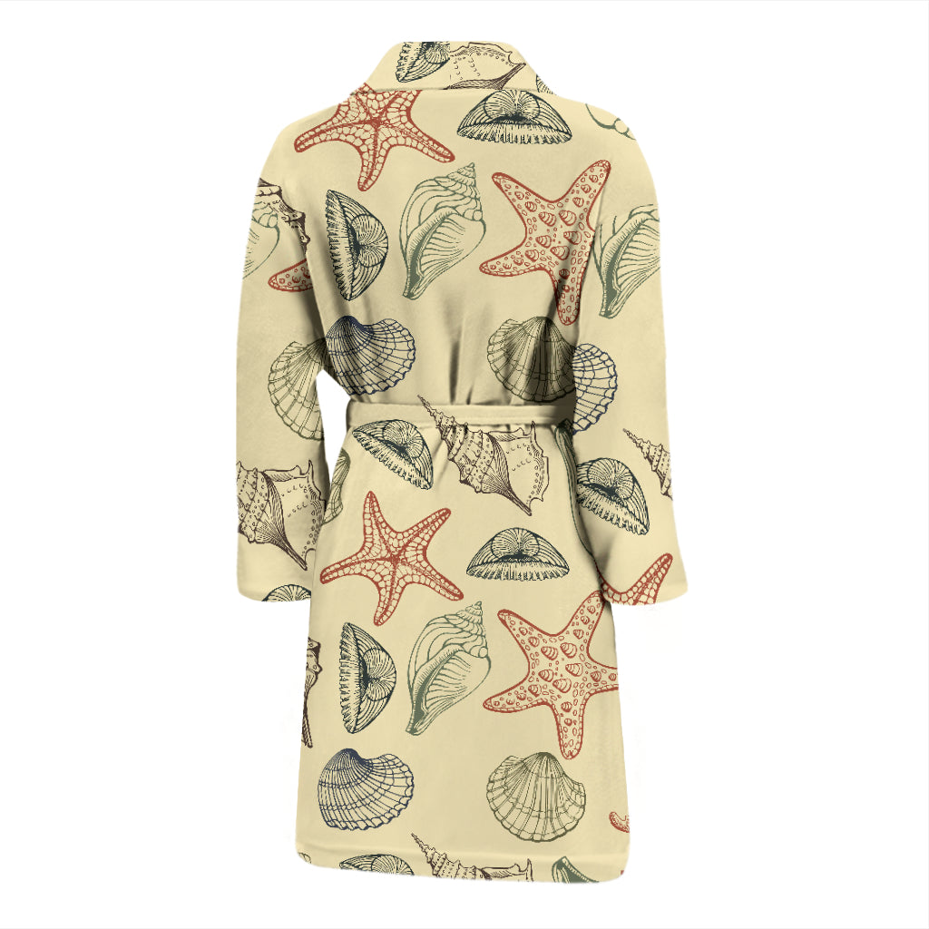 Seashell Print Design LKS305 Men Bathrobe