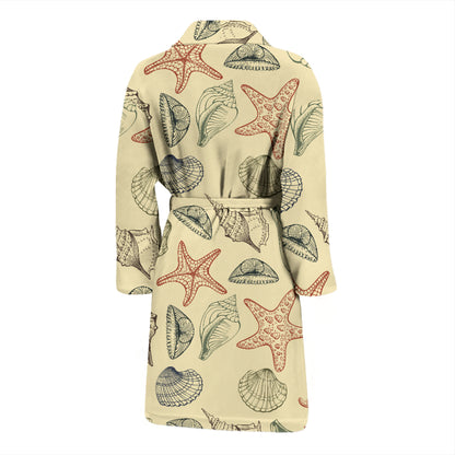 Seashell Print Design LKS305 Men Bathrobe