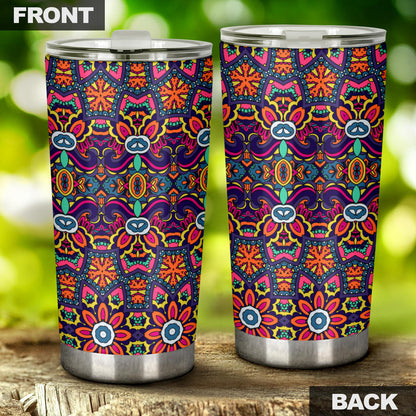 Ethnic Flower Style Print Pattern Tumbler