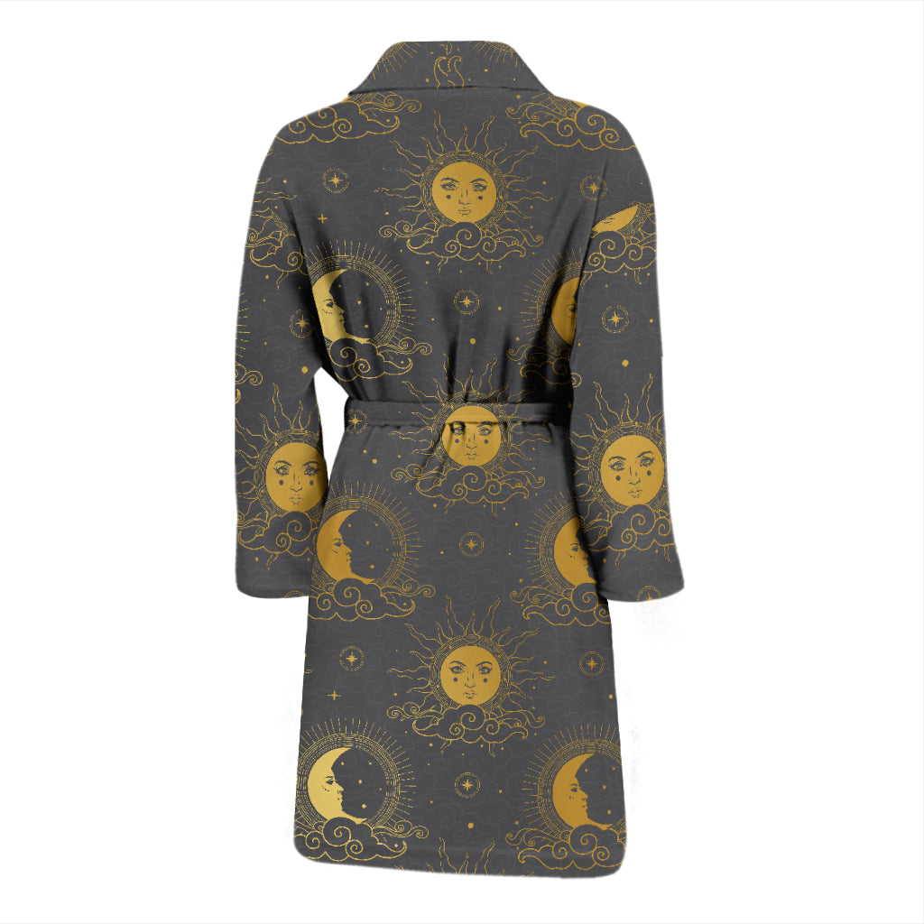 Sun Moon Print Design LKS305 Men Bathrobe