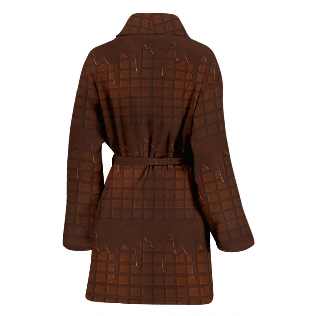 Chocolate Pattern Print Design 01 Women Bathrobe
