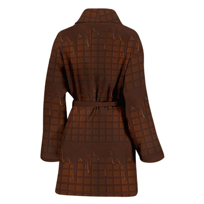 Chocolate Pattern Print Design 01 Women Bathrobe