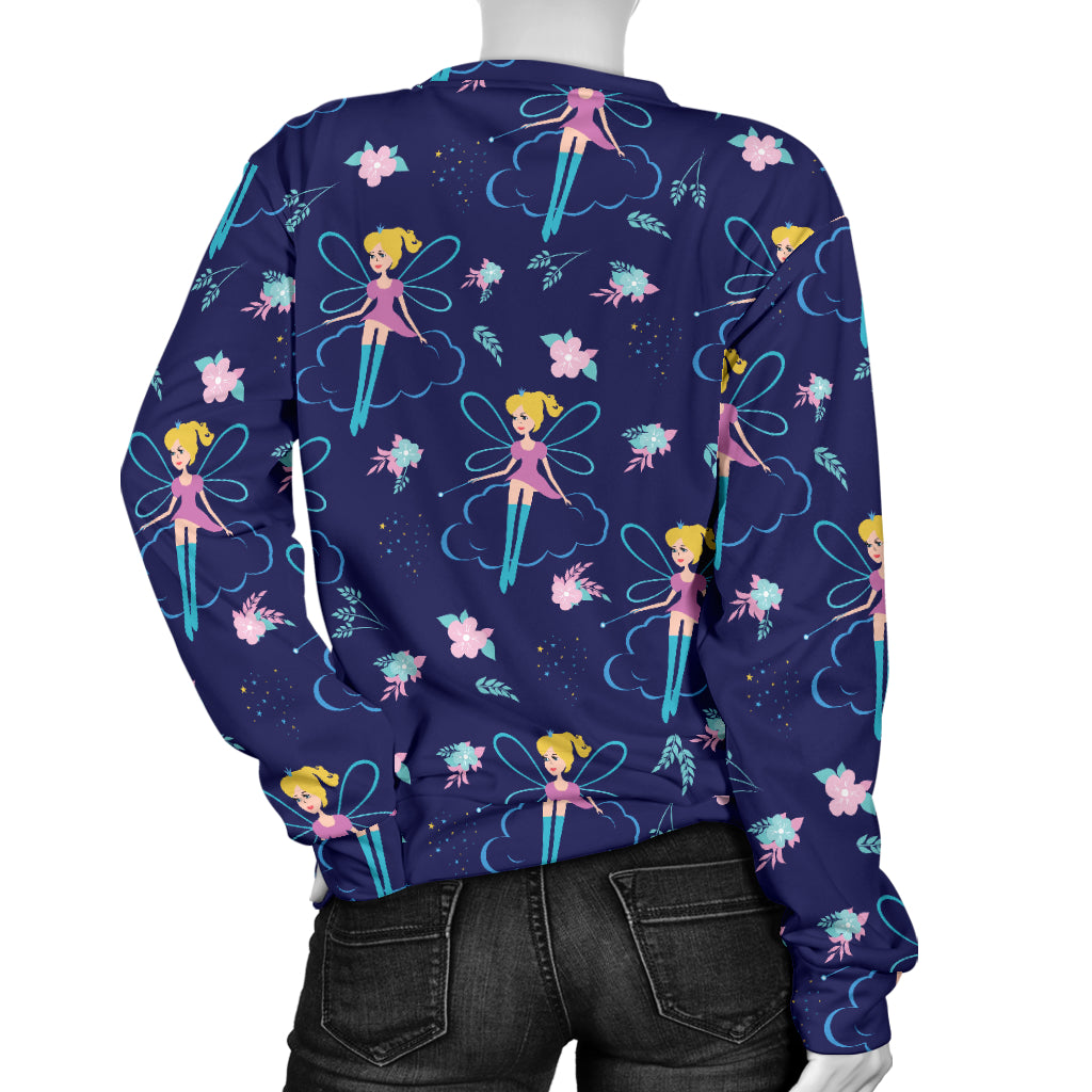 Fairy Cartoon Style Print Pattern Women Long Sleeve Sweatshirt