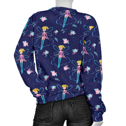 Fairy Cartoon Style Print Pattern Women Long Sleeve Sweatshirt