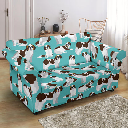 St Bernards Print Design LKS302 Loveseat Couch Slipcover