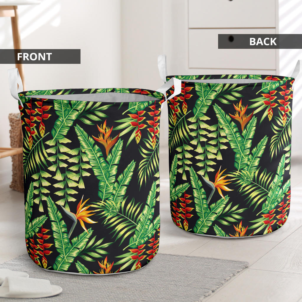Hawaiian Flower Tropical Palm Leaves Laundry Basket